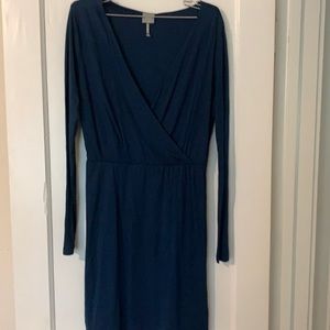 Blue long sleeve dress mid